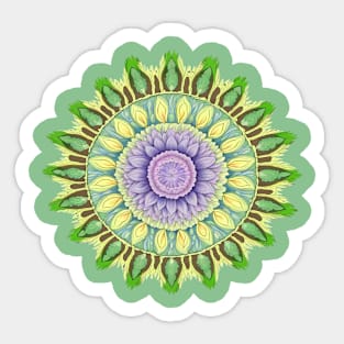 Abstract Circle Pattern With Floral Elements 2 Sticker